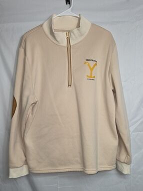 Yellowstone Cream Half-Zip Pullover Sweater 2XL (M204)
